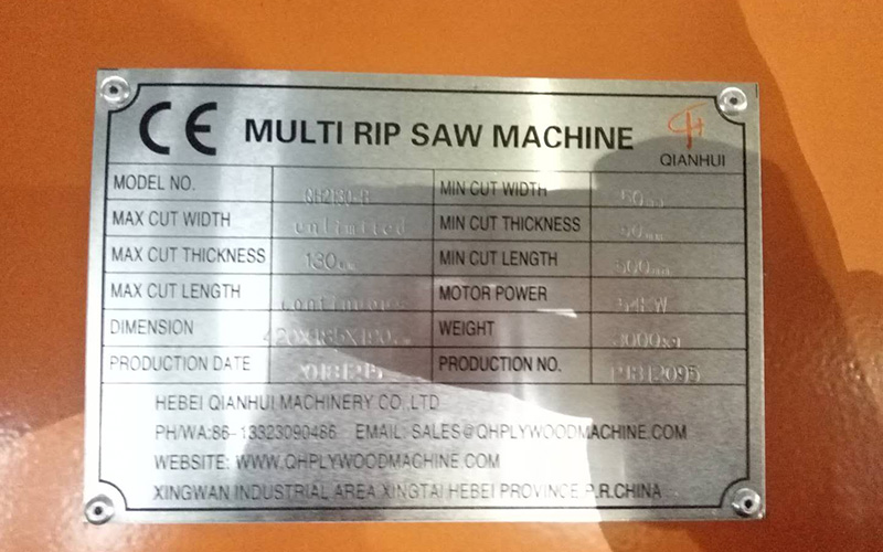 Heavy duty square timber multi-blade saw