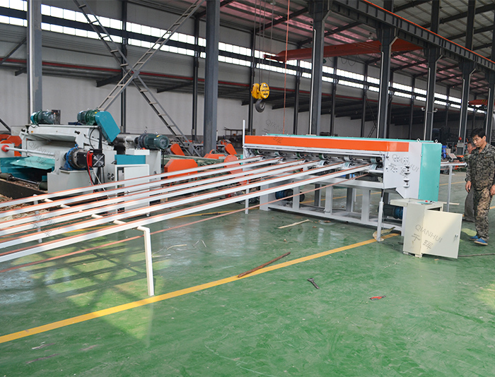 8ft face veneer peeler and veneer cutting machine test running